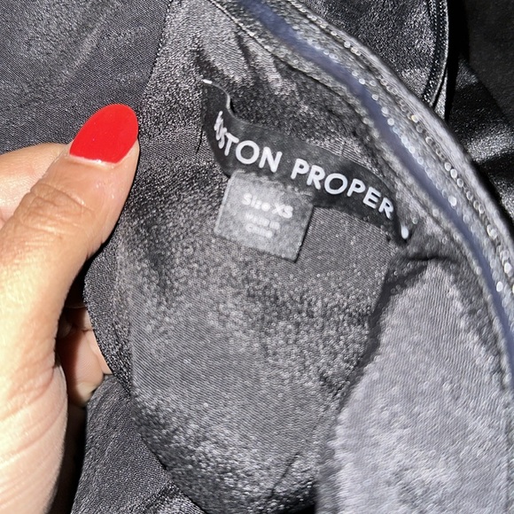 BOSTON PROPER BLACK HALTER WIDE-LEG JUMPSUIT XS NWT - Picture 7 of 8